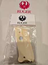 Ruger Mark I - Checkered grips with Medallion faux ivory / bone - handgun grips