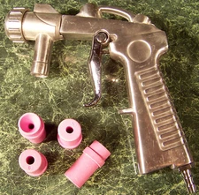 Replacement Siphon Feed SANDBLASTER GUN with 4 Ceramic TIPS Sand blast Cabinet 