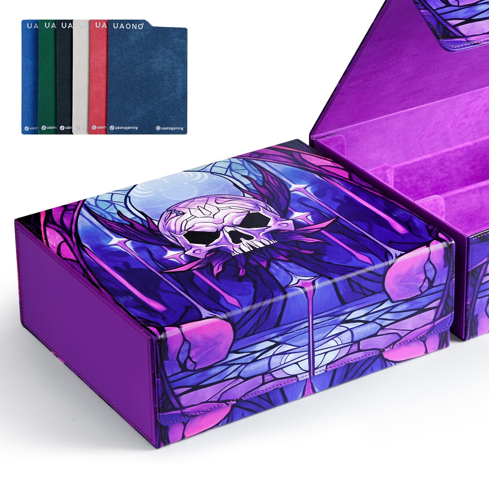 UAONO Card Storage Box for MTG, Trading Card Deck Box Holds 1800+ with 6 Divi...