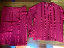 100 Silk 2-Piece Shirt And Skirt Set Long Sleeve Shirt and Skirt Size M
