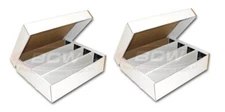 x2 BCW 3200 Cardboard Boxes Baseball Trading Card Pokemon Storage Monster Shoe