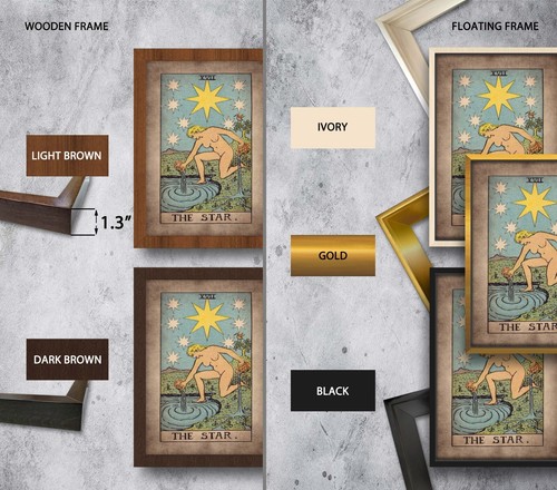 Tarot Card The Star framed canvas print or poster Magic vintage wall Home Decor - Picture 3 of 12