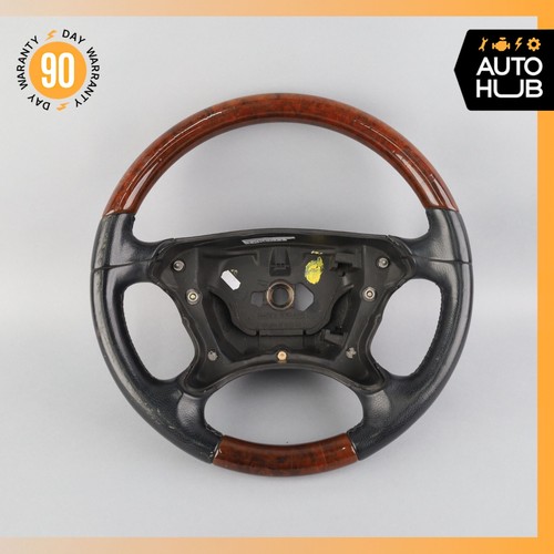 03-09 Mercedes R230 SL500 CLK320 CLK550 Steering Wheel Walnut Wood Black OEM