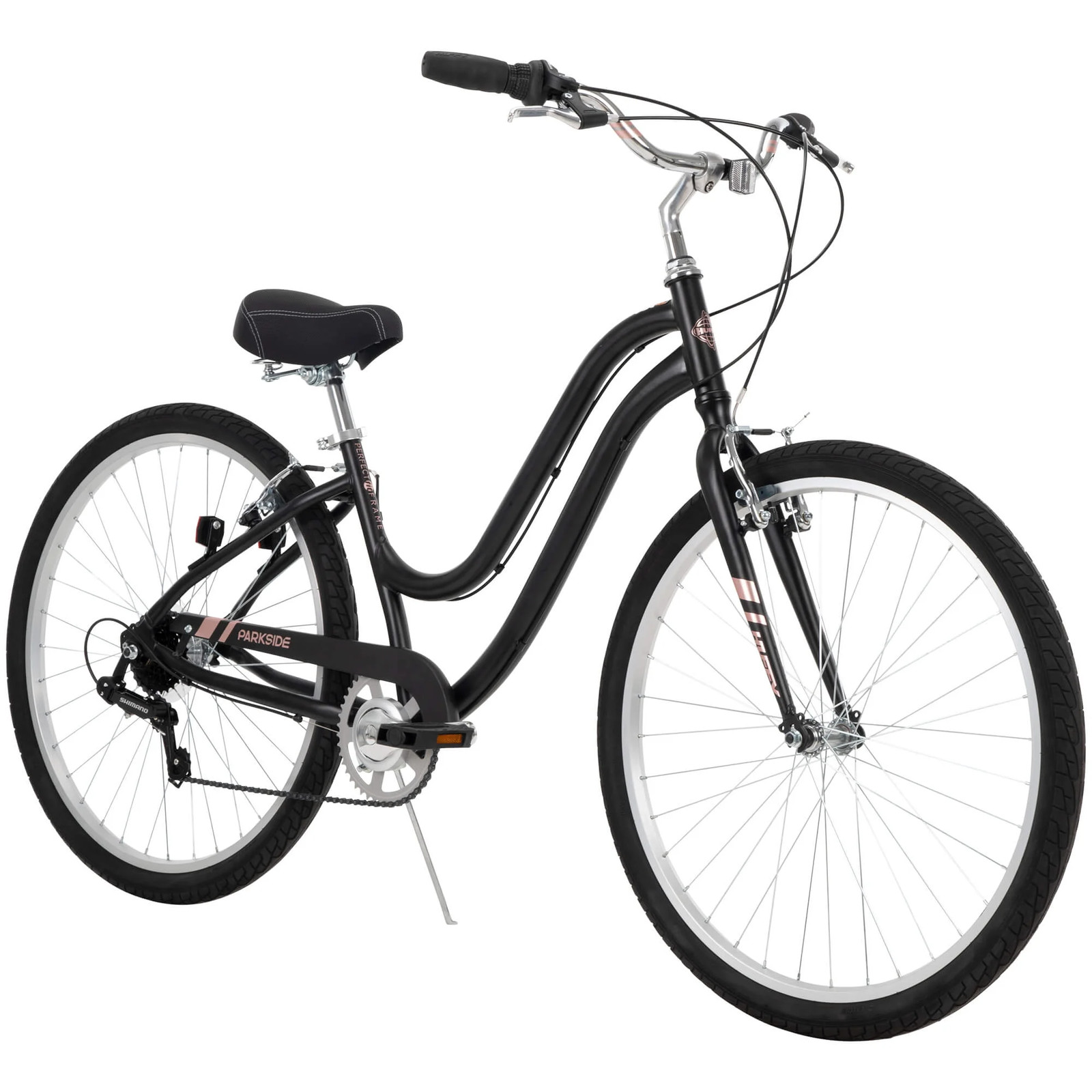 27.5"  Parkside Adult Comfort Cruiser Bike, Adult 13+, 7-Speeds, Black