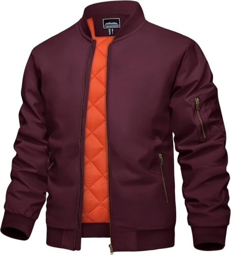 Men's Jacket Casual Windproof Bomber Jackets Full Zip Windbreaker Jackets Warm