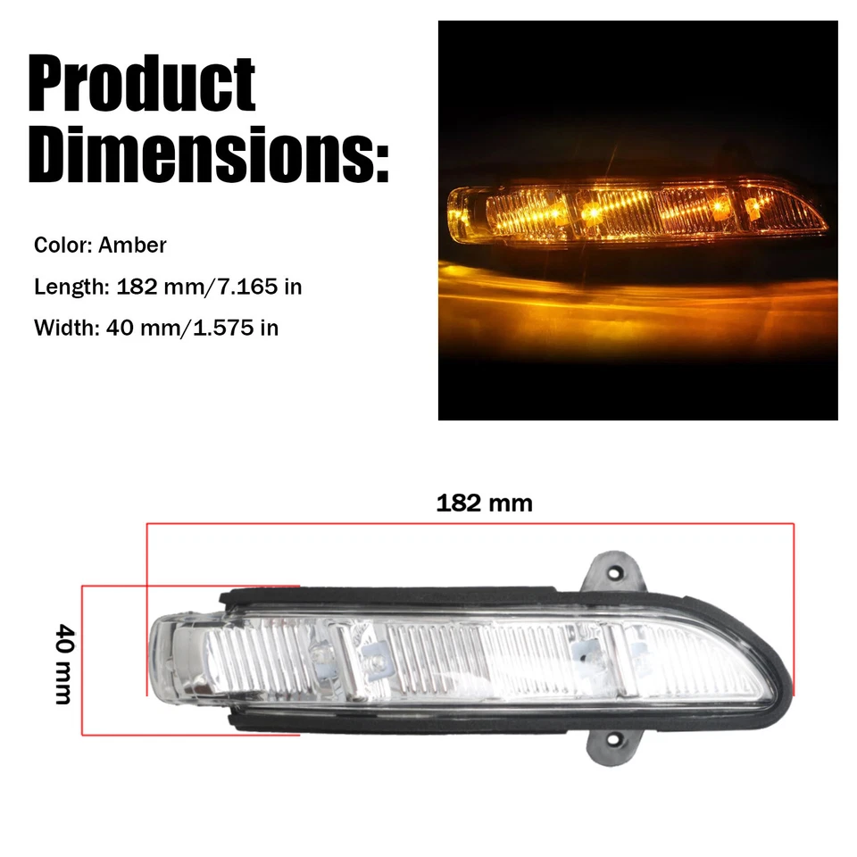 Luz de señal de giro del espejo de puerta adecuada para Benz CL63 CL65 AMG W216 2008-2009 Foto 2 de 4