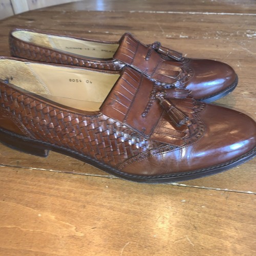 Mezlan Alicante Tan Weave Kiltie Tassel Loafers 13 M - Picture 5 of 12