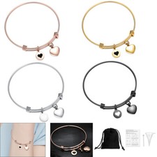 Stainless Steel Cremation Bracelet With Heart Urn For Ashes Cuff Memorial Bangle