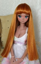 1/3 8-9" BJD doll wig SD Long Straight Carrot Red Orange Bangs hair JR-212 NEW