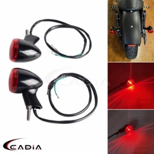 Motorcycle Bullet Taillight Brake Lamp Red Lens For Harley Sportster XL 1200 883