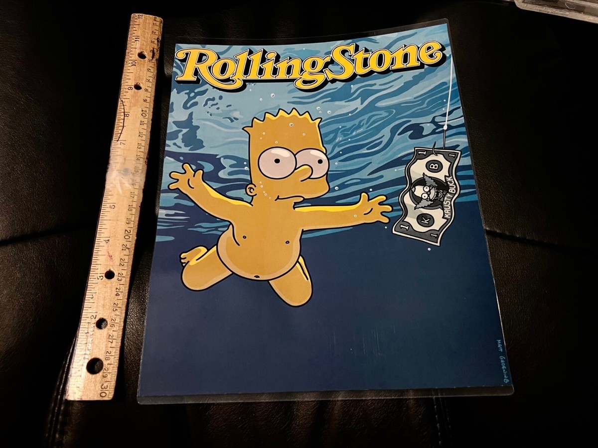 😁THE SIMPSONS BART NIRVANA A LAMINATED PICTURE OFF ROLLINGS