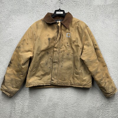 Carhartt Arctic Jacket ベージュ S Vintage Carhartt Arctic Jacket Quilt lined Distressed Workwear