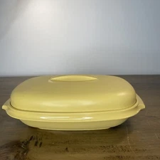 Vintage Tupperware 1273 4 Pc Microwave Veg. Steamer 6 Cup Harvest Gold