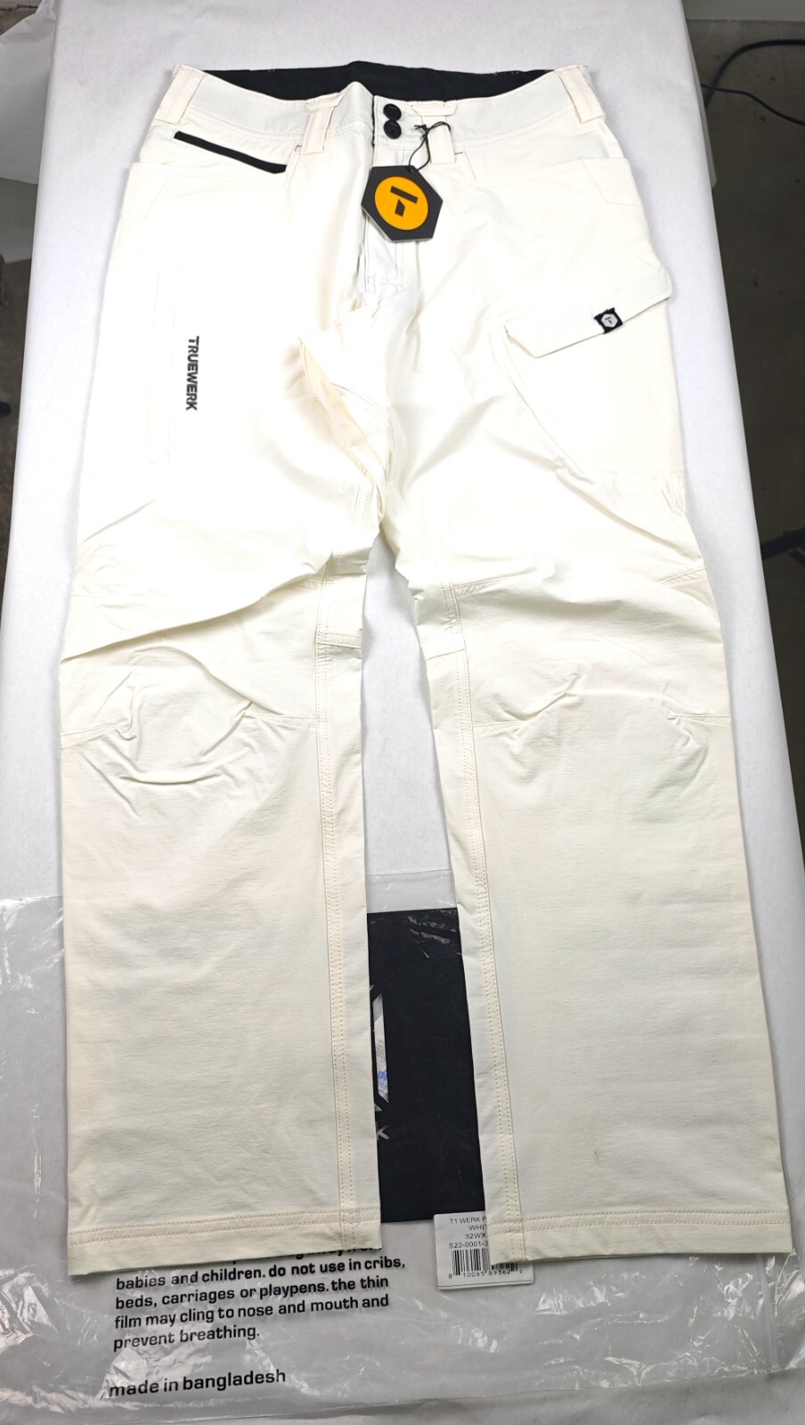 Truewerk T1 WerkPant Mens Work Cargo Pants in White - Durable & Functional