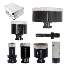 7pcs Diamond Core Drill Bits Set Ceramic Marble Tile Hole Saw Kit Cutter Tool