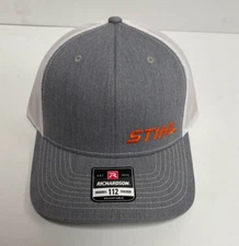 NEW Heather Gray & White Stihl Richardson 112 Hat  8403875