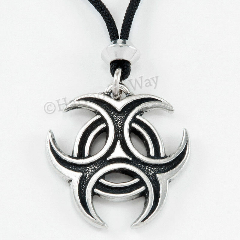 Triple Crescent Moon Goddess Pendant Necklace for Pagan Wiccan Amulet Jewelry