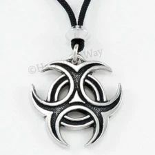 TRIPLE CRESCENT MOON Necklace GODDESS pendant Pagan Wiccan Wicca Jewelry amulet