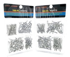 New 200pc Rivet Assortment Blind Pop Riveter Tool Set Size 3/16 5/32 1/8 3/32