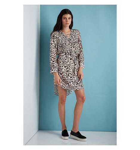 Dora Landa Roll Tab Sleeve With Self Belt Brenn Dress - Picture 4 of 6