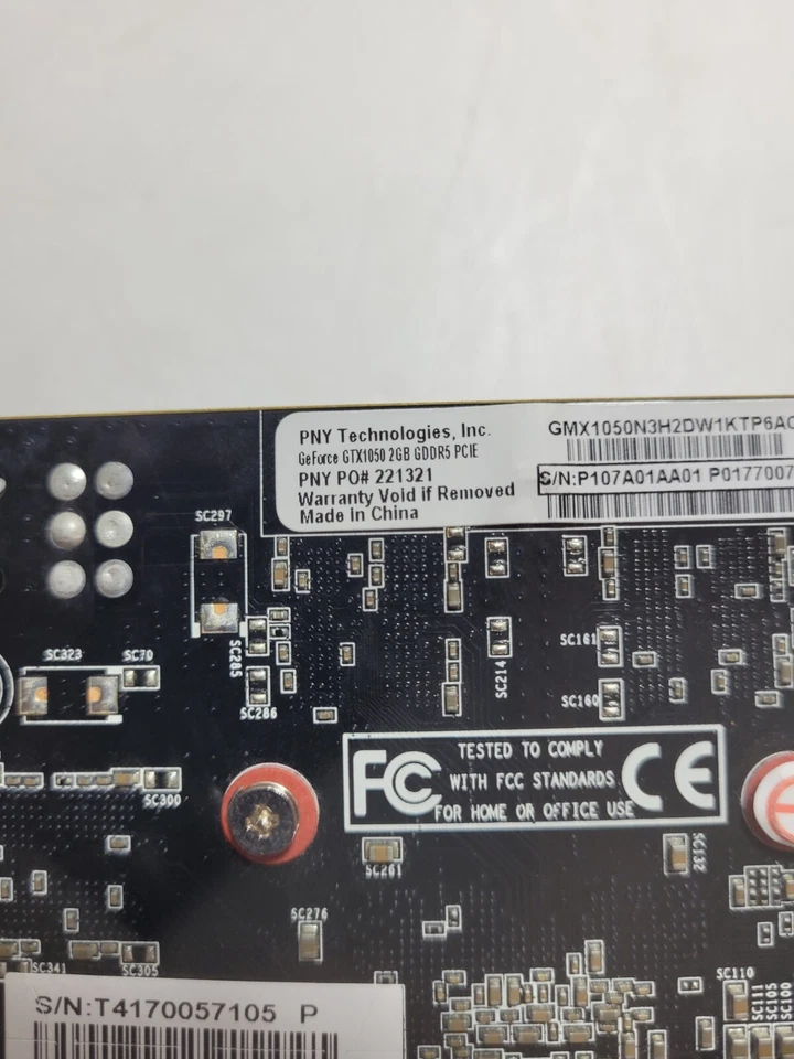 PNY NVIDIA GeForce GTX 1050 2GB GDDR5 PCIE Desktop Graphics Card #0039 - Image 3 of 4