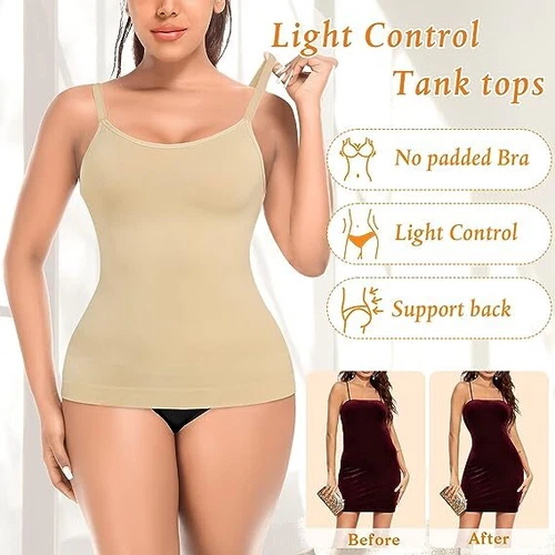 Firm Tummy Waist Control Body Shaper Slimming Cami Shapewear Seamless Vest Top - Picture 3 of 41