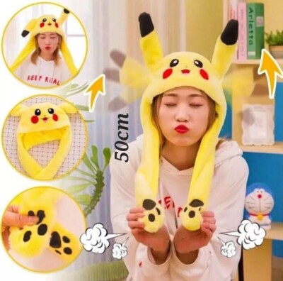 New Bunny Hat Light Up Cute Plush Pikachu Hat Moving Ears With Colorful Led  UK