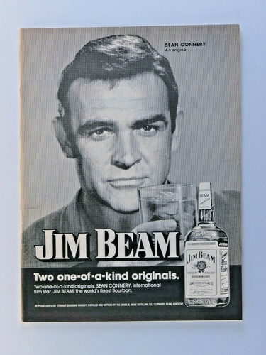 Pubblicità Sean Connery James Bond Man 1974 Jim Beam stampa originale d'epoca 8,5 x 11" - Foto 5 di 6