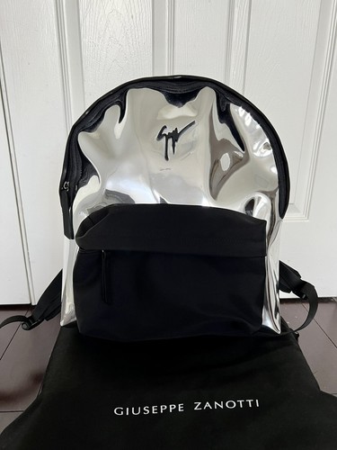 GIUSEPPE ZANOTTI Metallic Effect Backpack Logo Bag. Men/Women Ships Fast! - Picture 5 of 5