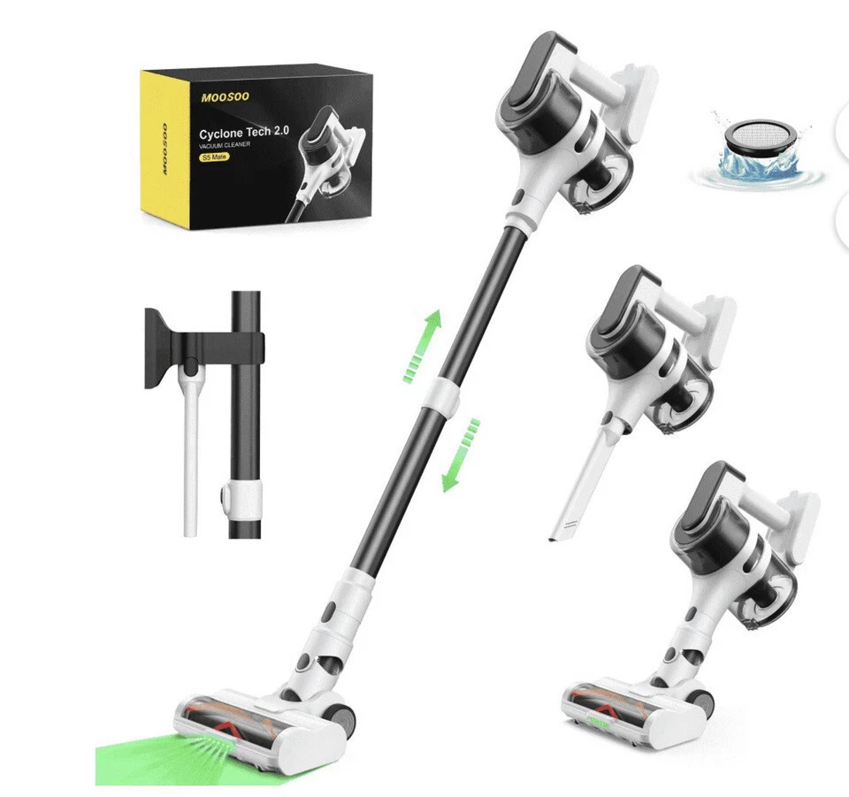 Moosoo Cordless Vacuum Cleaner S5, 55 mins max runtime, 23KPa Suction - Image 2 of 4
