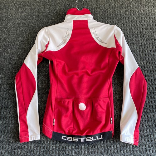 Women’s Castelli Jacket Windstopper Red White S Full Zip Cycling Rosso Corsa - Picture 2 of 13