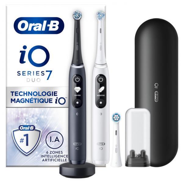 1436152 Oral-B iO 7 Oral-B iO 7 Confezione da 2, spazzolini elettrici bianchi e