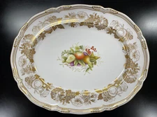 Spode GOLDEN VALLEY Hand Painted 22k Gold 15” Oval Serving Tray Platter