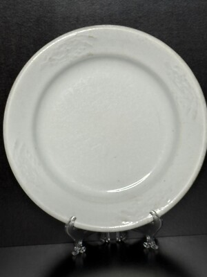 Antique Powell And Bishop White Ironstone China Wheat Pattern Dinner Plate 9 