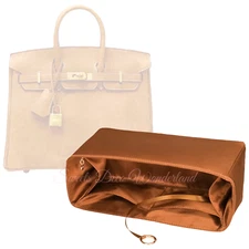 PREMIUM SATIN BAG INSERT / LINER / ORGANIZER WITH BASE SHAPER FOR BIRKIN
