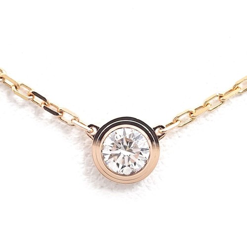 Cartier d'Amour Necklace Pendant Large Diamond K18 White Gold With Box Women
