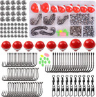 Fishing Bobbers Tackle Kit with Hooks, Weights, and Terminal Tackle Box