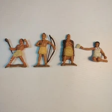 Safari Ltd Powhatan Indians Mini Figurines Lot Of 4 Toys 2” - Pocahontas - VTG