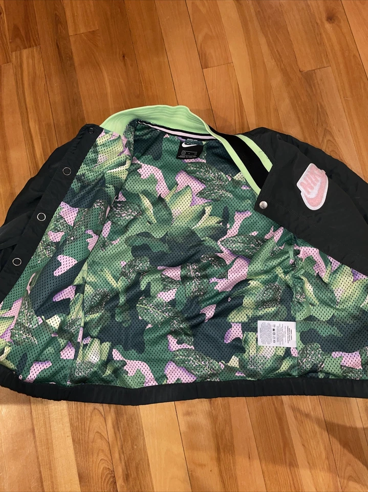 Niñas Nike Ropa Deportiva Chaqueta Bomber Verde Floral Reversible Talla Juvenil Pequeña Foto 4 de 4