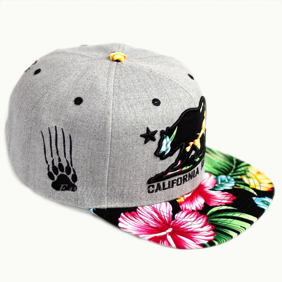 Gorra de béisbol Snapback ajustable Hawaiian California Republic Hip Hop para hombre sombrero Foto 3 de 4