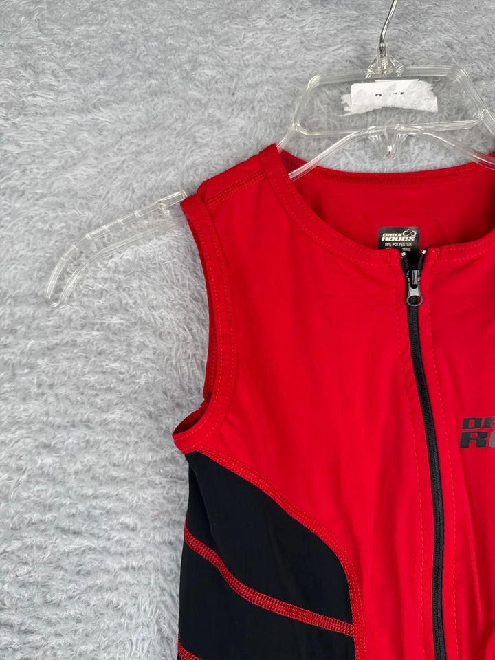 Traje Deux Roues Piel Juvenil 12 Rojo Negro Triatlong Tri Tri Tri Traje-1 Niños Ciclismo Foto 3 de 4