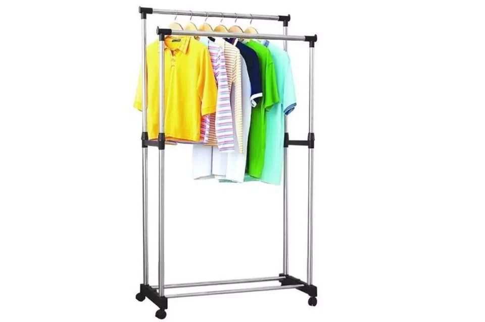 Appendiabiti Regolabile PER NEGOZI CASA ELEGANTE Attaccapanni Uomo Donna Doppio - Immagine 3 di 4