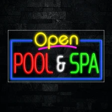Pool & Spa LED Neon Sign 33"L x 18"H #35559