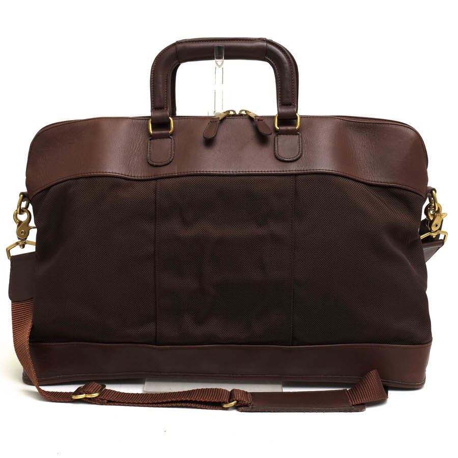 COACH 5322 Ballistic Nylon and Tan Cowhide Leather 2WAY Business Bag