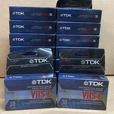Lot of 16 x TDK VHS-C30 30 Minute Blank Camcorder VHS-C Tapes NEW Sealed
