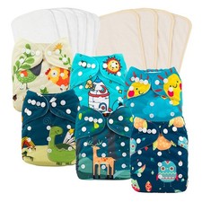 Reusable Cloth Diapers 6 Pack 6pcs Microfiber Inserts 4pcs Rayon from Inserts...