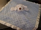 Blankets and Beyond White Blue Dog Lovey Baby Satin Trim Minky Dots SF Home — photo 3