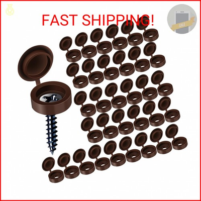 #ad HNYYZL Plastic Hinged Covers Snap Washer Caps Brown 100 Pcs Shutter Screw $9.16
