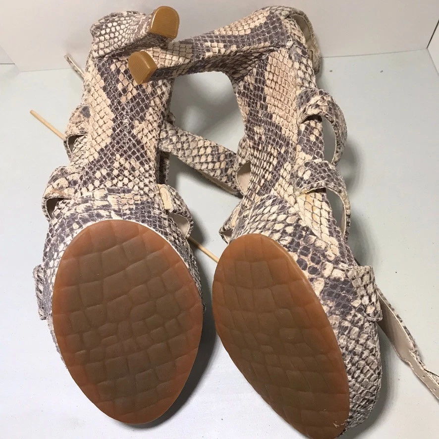 Rockport ADIPrene by Adidas Snake Print Ankle Strap High Heel Sandals Size 7.5M Foto 3 de 4