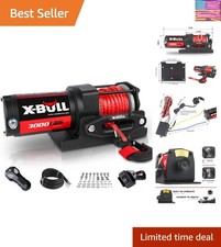 12V 3000LBS Electric Winch Synthetic Rope Electric Winch for Towing ATV/UTV O...